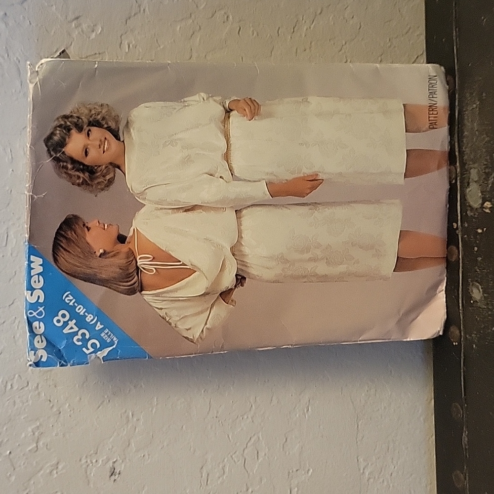 Vintage 1980s SEE & SEW dress Pattern 5348 Size A 8-10-12